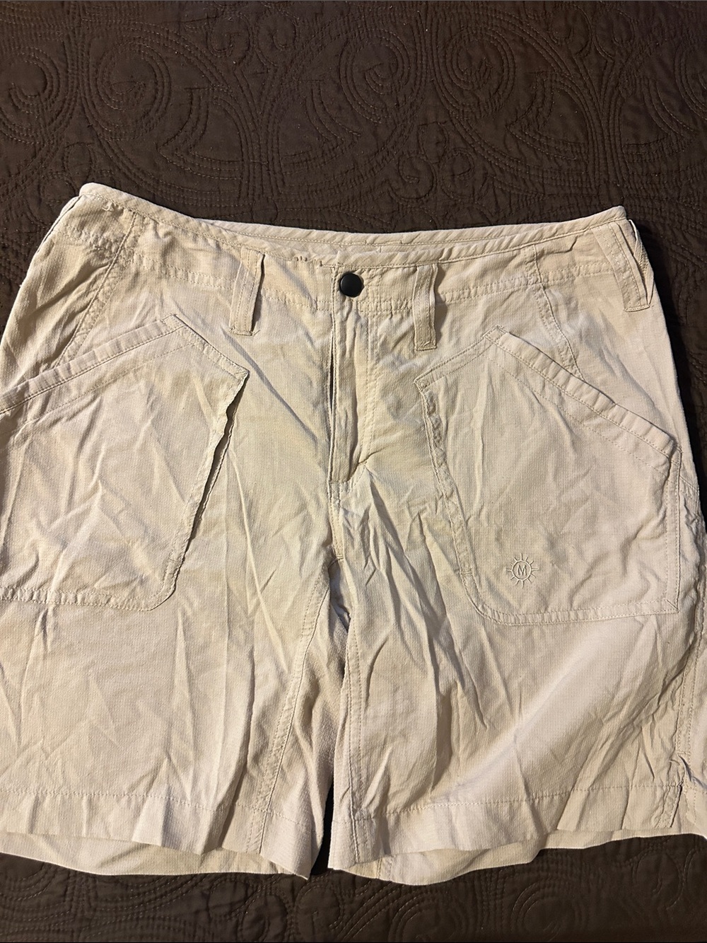 Women's Cream Casual Cotton Blend Shorts